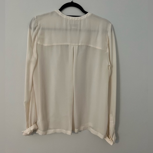 A.L.C. Sheer White Blouse w Black Piping - Picture 3 of 3